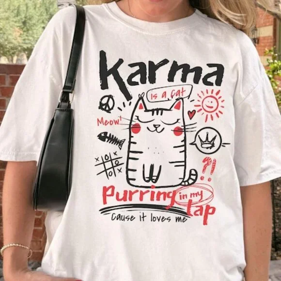 Funny Cat Shirt, Cute Cat Graphic Tee, Cat Lover Gift, Funny Animal Shirt - Picture 1 of 3